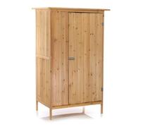 Wiltec Abri de Jardin - 920 x 570 x 1540 mm - en Bois Verni - avec Toit revêtu par PVC et 1 Porte - Cabane Remise pour Rangement Outils pour Jardin, Terrasse & Balcon