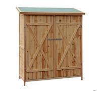 Wiltec Abri de jardin XXL - 1380 x 655 x 1600 mm - en bois - avec Toit en bitume et 2 portes - Cabane Remise pour rangement outils p
