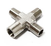 Wiltec Adaptateur aérographe - Distributeur 3 voies - 3 x 9,51 mm (1/8") Filetage mâle et 1 x 9,51 mm (1/8") Femelle - Connecteur pour Tuyau à air - Accessoires Airbrush