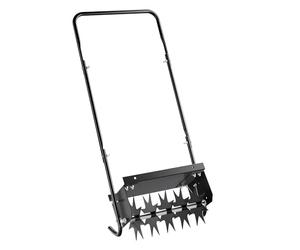 Wiltec Aérateur de Gazon rotatif 5 pointes Noir Profondeur 2,5 pouces 44 x 20,3 x 100 cm 6,3 kg Lestage 15,8kg max. largeur de travail 16" Rouleau de jardin Outillage manuel jardin Perforateur pelouse