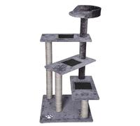 Arbre à chat 100 cm Corde en sisal gris/gris clair avec 3 zones de couchage 1 Plateforme Griffoir