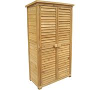 Wiltec Armoire de jardin avec Portes en lamelles – 870 x 465 x 1600 mm – en Bois d'épicéa avec toit bitumé – Jardinage Rangement Outils