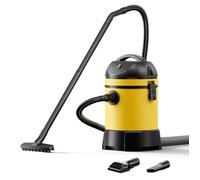 Wiltec Aspirateur Eau et poussière de Bassin - 360 x 360 x 580 mm - 1400 W - Aspiration Piscine Étang Algues - Fonctionnement Humide et Sec avec Vidange Automatique
