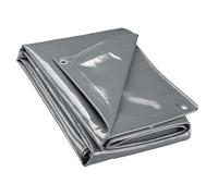 Wiltec Bâche de camion 3 x 6m Grise 650 g/m² Polyester Revêtement PVC Œillets inox 100cm Haute protection Vol UV Intempéries Moisi É