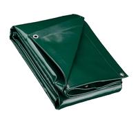 Wiltec Bâche de Camion 4 x 6m Vert foncé 650 g/m² Polyester Revêtement PVC Œillets INOX 100cm Haute Protection Vol UV Intempéries Moisi Étanche Solide Haute Résistante Couverture Sécurité routière