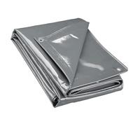 Wiltec Bâche de Camion 5 x 7m Grise 650 g/m² Polyester Revêtement PVC Œillets INOX 100cm Haute Protection Vol UV Intempéries Moisi Étanche Solide Haute Résistante Couverture Sécurité routière