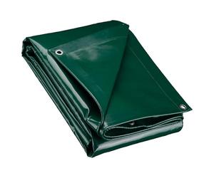 Wiltec Bâche de Camion 5 x 7m Vert foncé 650 g/m² Polyester Revêtement PVC Œillets INOX 100cm Haute Protection Vol UV Intempéries Moisi Étanche Solide Haute Résistante Couverture Sécurité routière