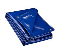 Wiltec Bâche de Camion 5 x 8 m 650 g/m² Bleue Polyester Revêtement PVC Œillets INOX 100 cm Haute Protection Vol UV Intempéries Moisissure Étanche Solide Sécurité routière