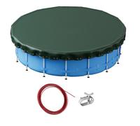 Wiltec Bâche de piscine ronde, Ø 520 cm, Couverture de piscine 2 en 1 en PE résistant aux UV, Pour été et hiver