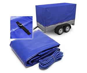 Wiltec Bâche de Protection extérieure Remorque 2075x1140x900mm Sangle Boucle coulissante Courroie en Caoutchouc Housse Hydrofuge Résistance Intempéries Anti-vol