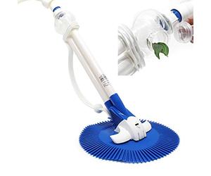 Wiltec Balai Automatique de Piscine - 450 x 450 x 780 mm - 5000 l/h - pour 8 x 4 m Max. - avec 12 tuyaux Inclus pour Nettoyage Pool - Aspirateur Nettoyeur de Sol Robot Filtration Écumeur