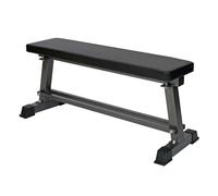 WilTec Banc Plat d’haltérophilie - 1050 x 380 x 460 mm - Capacité de Charge Max. 300 kg - en PU et Acier - avec Support pour Haltère et Rembourrage - Musculation Entraînement