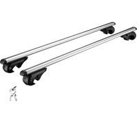 Wiltec Barres tranversales pour galerie de toit – Capacité 90 kg, longueur 120 cm – En aluminium et plastique, couvertes par poudrage – avec Clé et serrure
