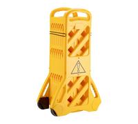 Wiltec Barrière de sécurité pliable en PE - 600 x 320-390 x 1010 mm - Balise de signalisation chantier - sur Roues
