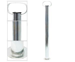 WilTec Béquille de remorque - 700 mm x Ø 48 mm - en Acier galvanisé - avec Poignée - Stabilisation - Pied de Support de Fixation