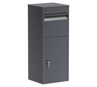 Wiltec Boîte à Colis Anthracite 410 x 380 x 1020 mm, boîte à Colis pour la Maison, réception privée de Colis et Petits Paquets, boîte aux Lettres sur Pied en Acier