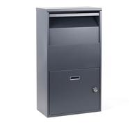 Wiltec Boîte à colis murale verrouillable grise 410 x 220 x 750 mm, Bo