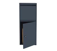 Wiltec Boîte à colis murale verrouillable grise 410 x 380 x 1020 mm, B