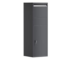 Wiltec Boîte à Colis verrouillable Gris Anthracite 460 x 450 x 1400 mm, Boîte aux Lettres sur Pied, pour Colis Taille S et L, Usage Domestique courrier