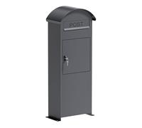 Wiltec Boîte aux lettres anthracite 420 x 240 x 1020 mm boîte aux lettres sur pied à fixer au sol avec serrure boîte aux lettres v