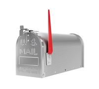 Wiltec Boîte aux lettres design style américain, 150 x 513 x 223 mm, Couleur gris argenté, Acier galvanisé, Boîte postale US Mailbox