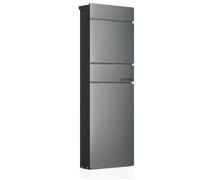 Wiltec Boîte aux lettres et colis avec porte journaux Verrouillable 39,5 x 14,1 x 115 cm Couleur anthracite Usage domestique Courrier Journal