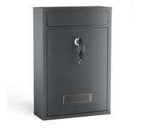 Wiltec Boîte aux lettres murale verrouillable V2 anthracite pour courrier 216 x 85 x 320 mm Revêtement par poudre Fente 191 x 36