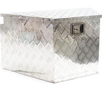 Wiltec Boîte de Rangement en Aluminium – 83 x 48 x 46 cm – Étanche avec Serrure et Vérin à Gaz – Coffre de camion Caisse à outils Malle de transport