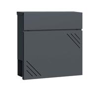 Wiltec Boîte lettres Anthracite V63 Acier 37x11x37cm Postale Murale Clés Journal