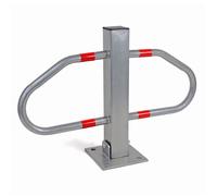 Wiltec Borne de parking rabattable - 700 x 180 x 480 mm - Couleur signalisation - en Acier - avec 3 Clés - Poteau de stationnement, Borne de sécurité