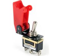 Wiltec Bouton d'arrêt d'urgence – 35 A / 125 V – 15 A / 250 V – Kill switch Knock out avec capuchon en rouge – Interrupteur ON-OFF-ON