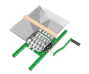 Wiltec Broyeur à fruits - capacité 7 L - 496 x 472 x 241 mm - avec Entonnoir en acier et Manivelle - Pressoir Moulin manuel Fouloir pour Moût de pomme poire raisins baies - Vin Cidre
