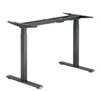 WilTec Bureau Assis-Debout Hauteur réglable Noir Taille 1180 x 600mm Deux Moteur Station de Charge USB-A USB-C Anticollision Fonction Sauvegarde Rappel de Temps Assis/Debout Ergonomie