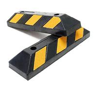WilTec butée de Roue en Caoutchouc avec Réflecteurs Aide au stationnement Stop Roues pour Parkings, Garages (Ensemble 2, 550x150x100mm,9.32kg)