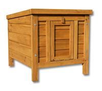 Wiltec Cabane pour Chat 420x515x430 mm en Bois d’Épicéa, Abri pour Petits Animaux avec Toit Ouvrable et Revêtement Bitumé, Niche Extérieure pour Jardin/Balcon