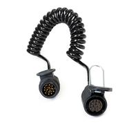 Wiltec Câble électrique spiralé 3m 2 fiches 13 broches Feux Camping car Remorque