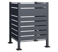 Wiltec Cache-Poubelle - 905 x 905 x 1200 mm - pour 60 à 240 L - Couleur Anthracite - Acier - 3 parois - Clôture Range Coffre combinable