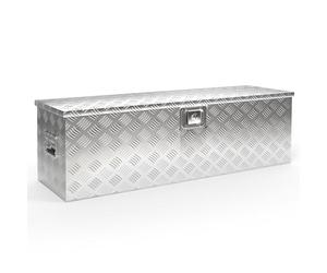 Wiltec Caisse à outils en aluminium - 124 x 37 x 38 cm - 170 litres - Boîte à outils alu ondulé - Vérins à gaz, poignées - Transport Rangement