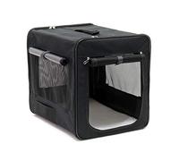 Wiltec Caisse de Transport Noire Pliable pour Chiens Chats Animaux domestiques - Taille S / 42 x 36 x 41 cm/Charge Max. 5 kg - avec Coussin - boîte Voyages Canine féline