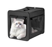 Wiltec Caisse de Transport Noire Pliable pour Chiens Chats Animaux domestiques - Taille S / 42 x 36 x 41 cm/Charge Max. 5 kg - avec Coussin - boîte Voyages Canine féline
