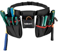 Wiltec Ceinture à outils – 23 poches 63,5 x 25,5 cm – capacité de charge 15 kg – en Polyester – Ceinture porte-outils de menuisier, charpentier, chantier, bricolage
