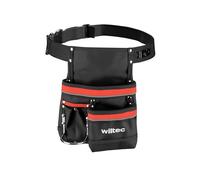 Wiltec Ceinture porte-outils, 25 x 30 cm - Capacité de 15 kg - Ceinture de chantier à sangle ajustable et 5 poches - Pour Jardinage, chantier, électriciens, plombiers, etc.
