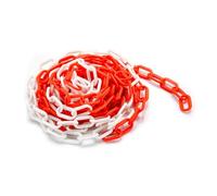 Wiltec Chaîne de signalisation rouge et blanche - en PVC - 5 m de long - diamètre 6 mm - Balisage pour Chantier, Circulation, Évènements, Files d’attente