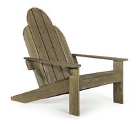 WilTec Chaise Adirondack 89 x 72 x 92,5 cm en pin certifié FSC, Chaise de Jardin pour extérieur et intérieur, Fauteuil de Jardin résistant