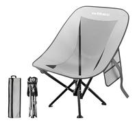 WilTec Chaise Pliante de Camping, 500 x 450 x 710 mm, Capacité Max. 100 kg, Chaise Pliable de pêche, Fauteuil Pliant Compact Gris Noir pour BBQ, fêtes, Pique-Nique