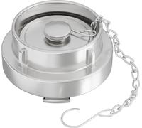 Wiltec Chapeau d'accouplement Storz C/52 mm – 51 x 98 x 98 mm – en Aluminium – avec Manchon 120° et Chaîne de sécurité – Raccord pour Tuyaux pompier Irrigation Arrosage Lance incendie