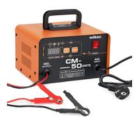 Wiltec Chargeur 12-24 V, 16 Ah, 30-300 Ah pour Voiture et Moto Aide au démarrage 490 W avec écran LCD et poignée de Transport