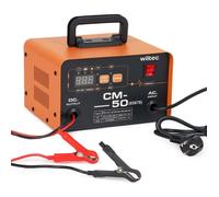 Wiltec Chargeur 12-24 V, 16 Ah, 30-300 Ah pour voiture et moto Aide au démarrage 490 W avec écran LCD et poignée de transport