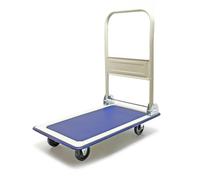 WilTec Chariot à Plateforme Rabattable Jusqu’à 150kg Transport Équipement Entrepôt Diable Roues Caoutchouc