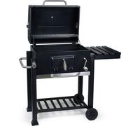 Wiltec Chariot Barbecue à Charbon 1130x475x 1000mm Clapet anti-feu Hauteur réglable Thermomètre Espaces rangement Ouvre-bouteille Grillade Jardin BBQ